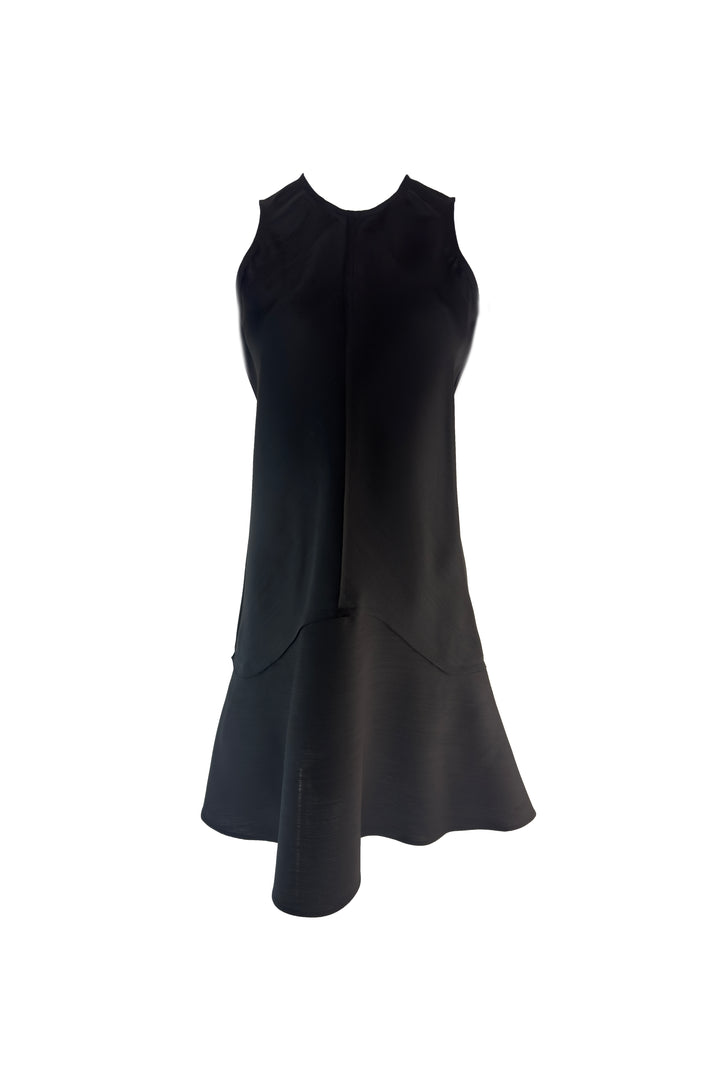 THE BITE WOOL SILK BLACK MINI DRESS