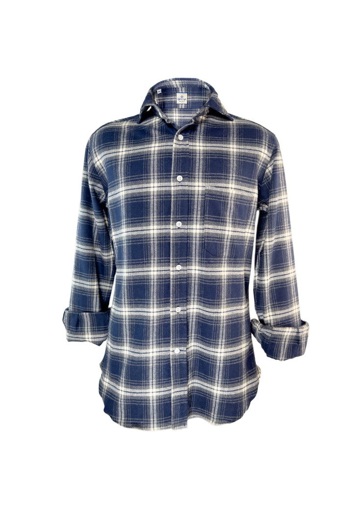 GIANGI NAVY PLAID FLANNEL SHIRT