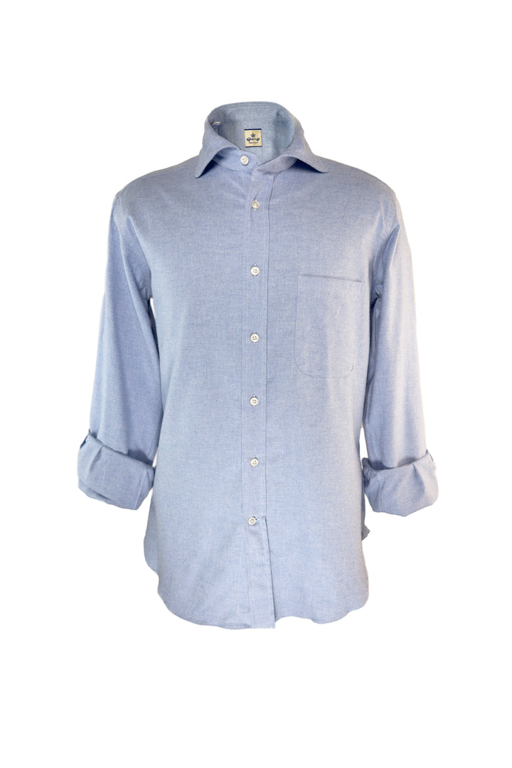 GIANGI BLUE BRUSHED TWILL SHIRT