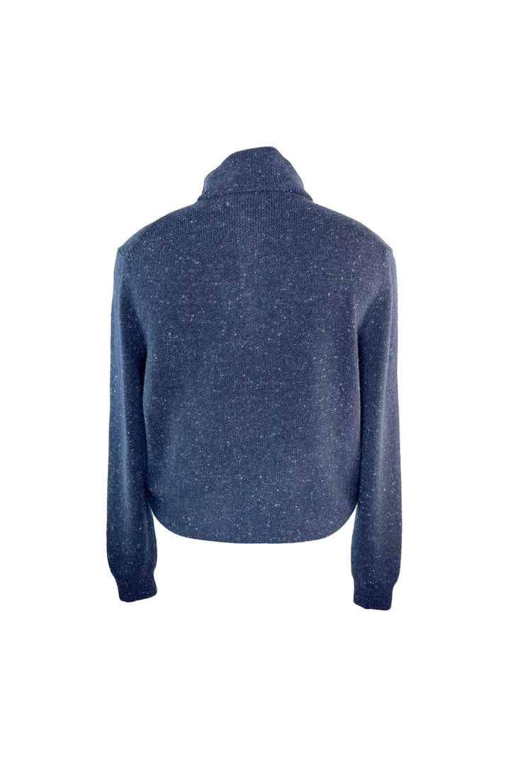 LUCIANO BARBERA NAVY 1/4 ZIP SWEATER