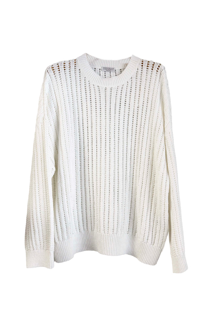 BRUNELLO CUCINELLI COTTON RIB SWEATER