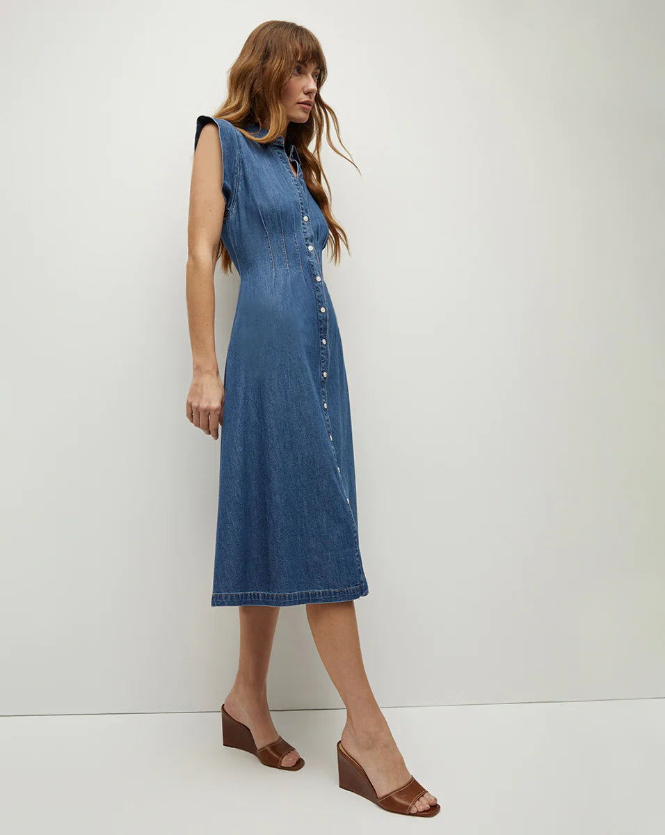VERONICA BEARD RUBEN COTTON CHAMBRAY SHIRTDRESS