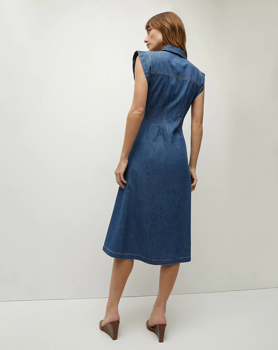 veronica beard ruben cotton midi dress VERONICA BEARD RUBEN MIDI DRESS