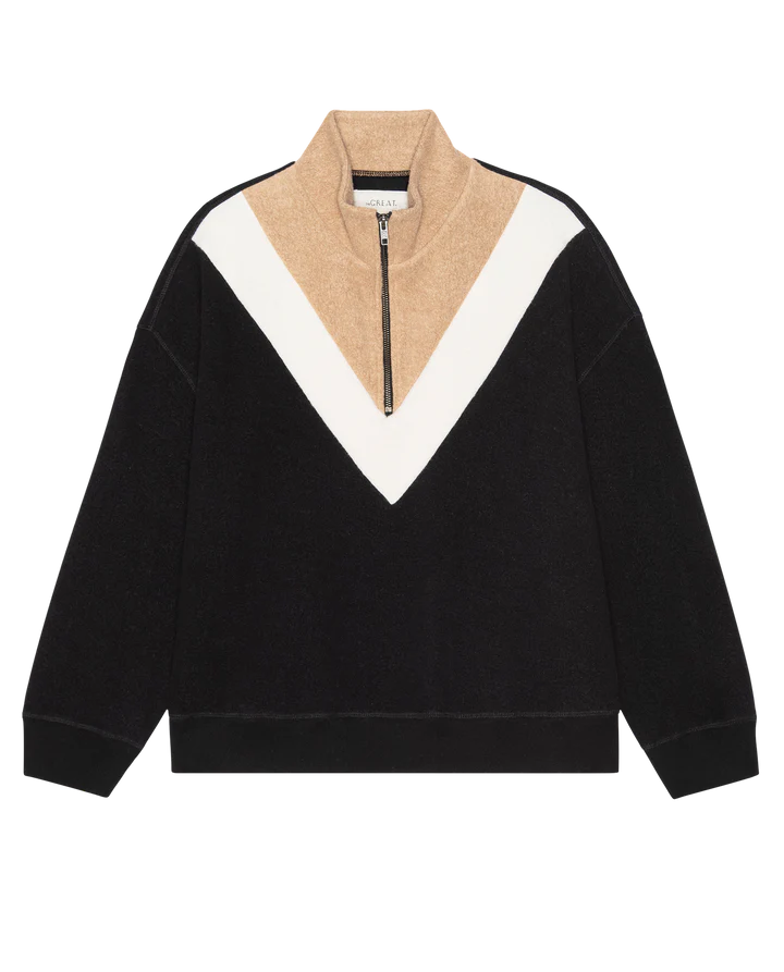 THE GREAT COLORBLOCK PLUSH SWEATSHIRT