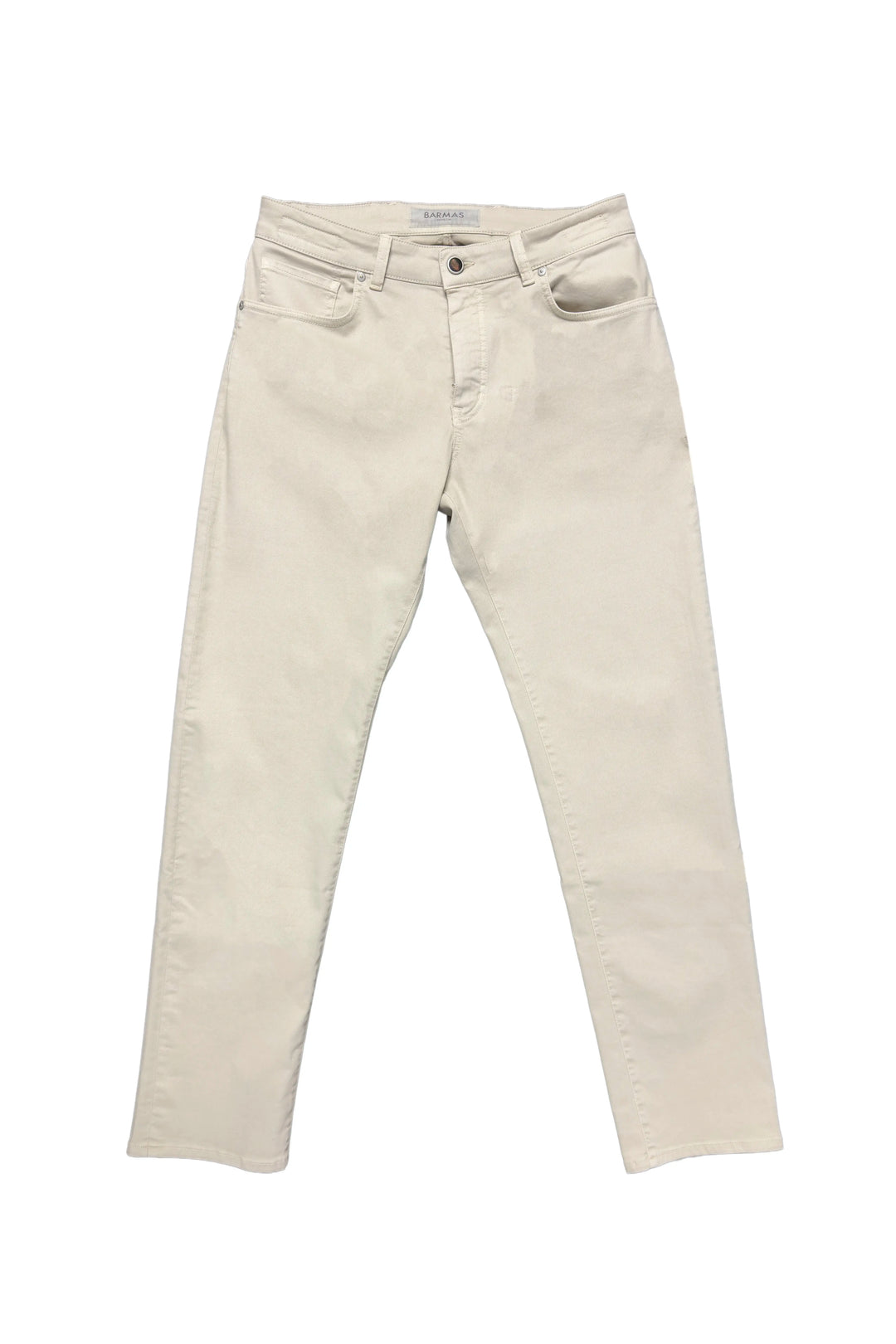Beige jeans on a white background