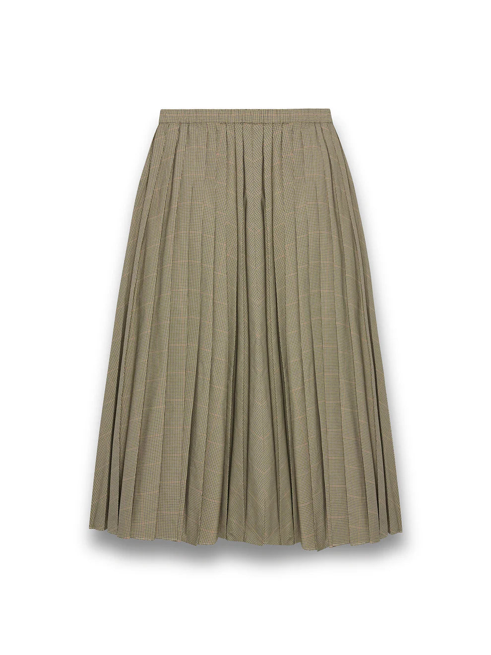 Beige pleated skirt on a white background