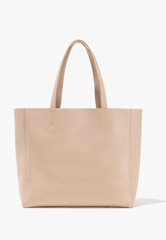 Beige tote bag on a white background