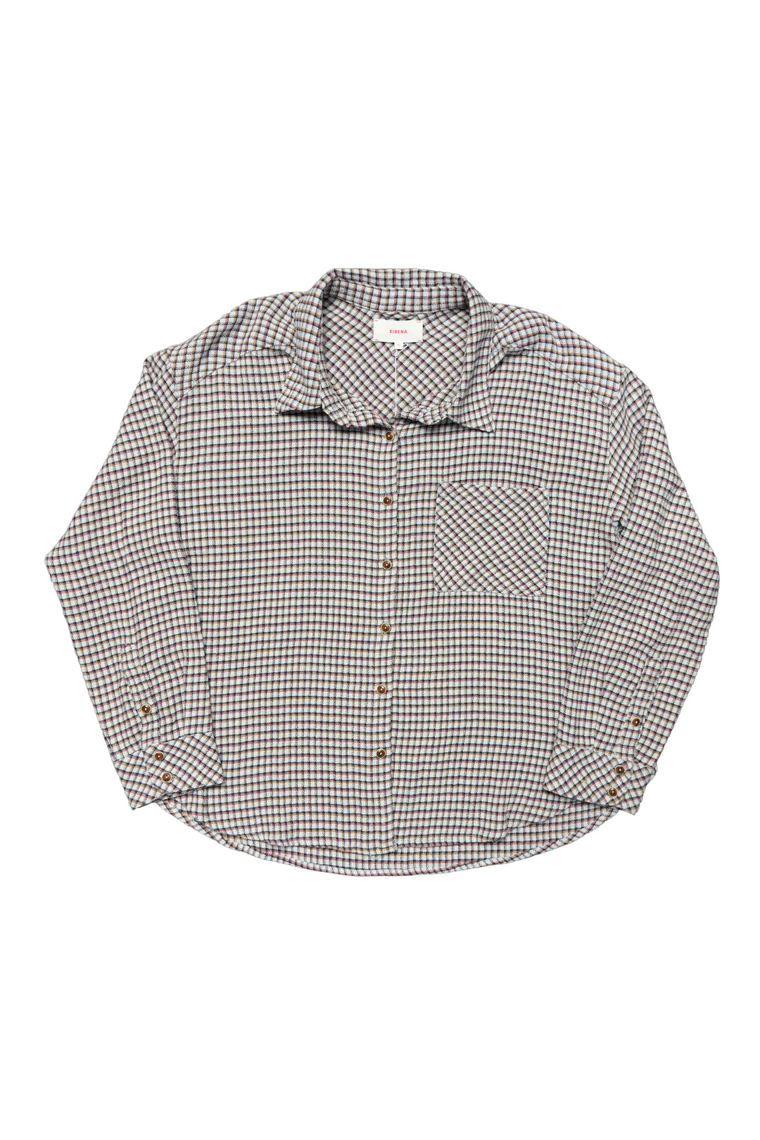 Black and white checkered shirt on a white background