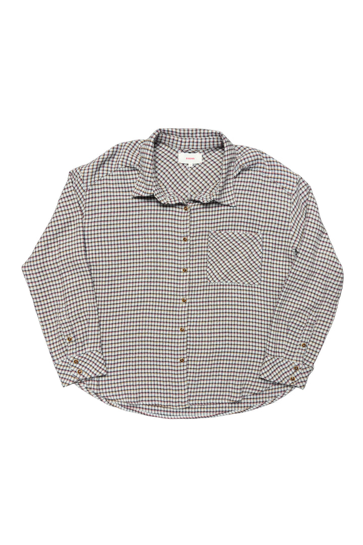 Black and white checkered shirt on a white background