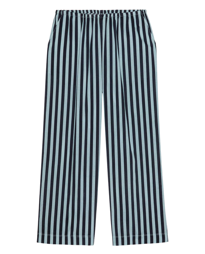 Black and white striped pants on a white background