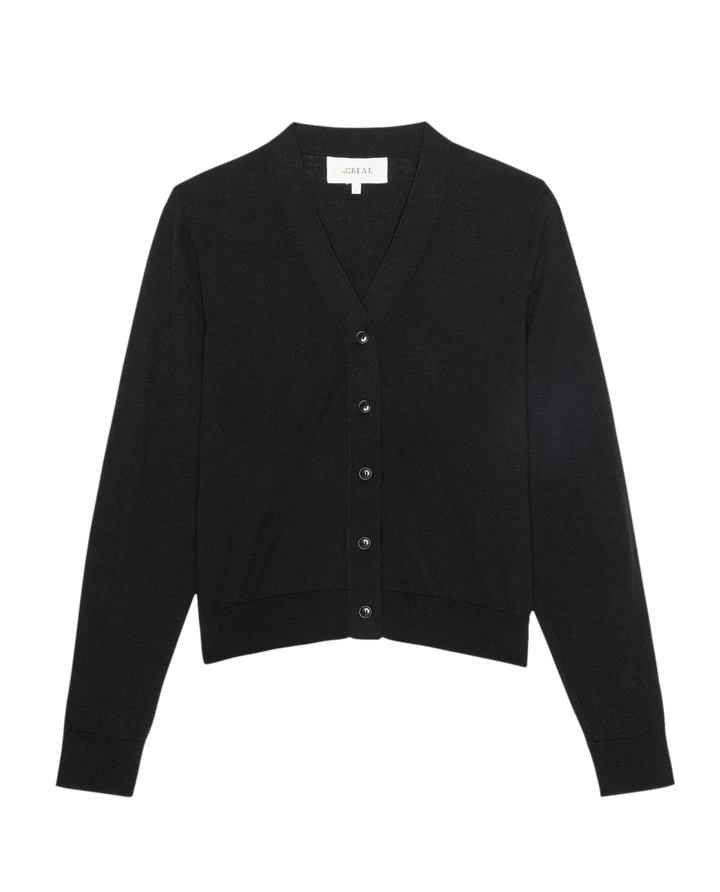 Black cardigan on a white background