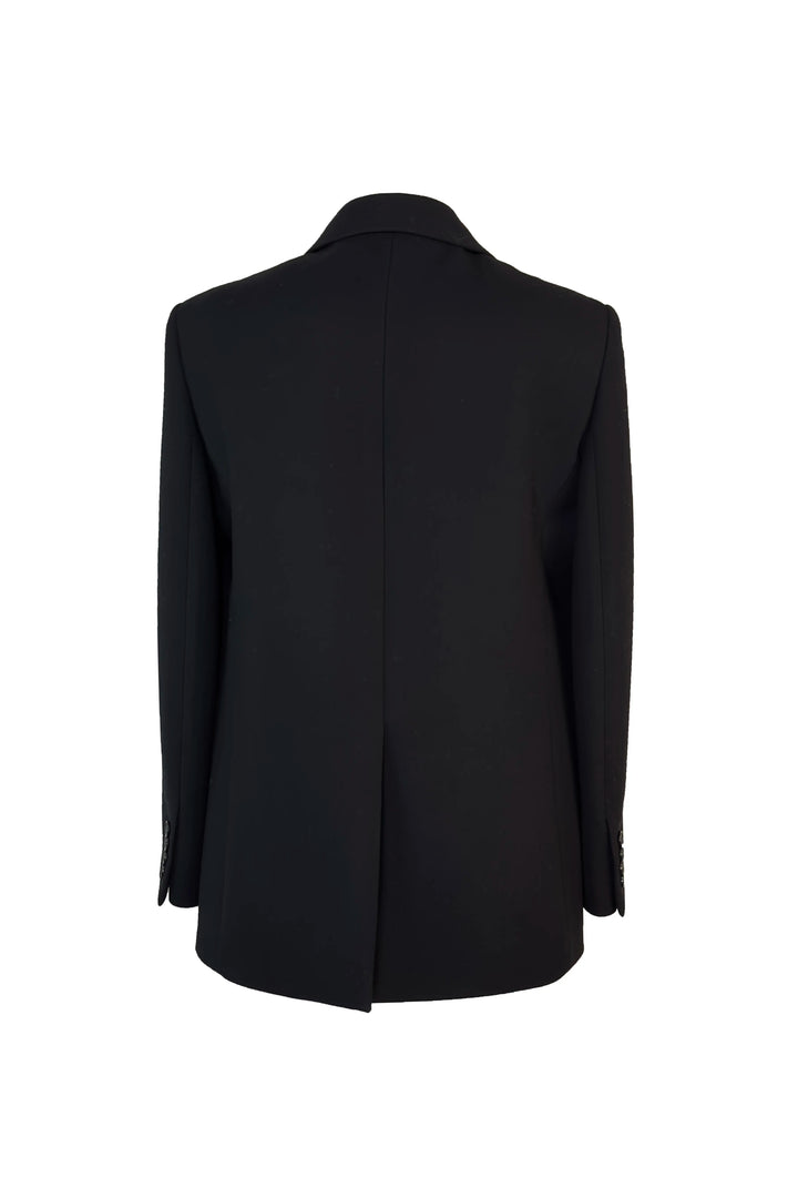 Black suit jacket on a white background