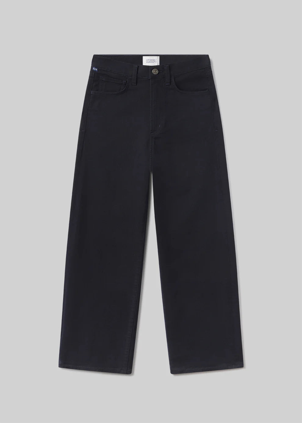 Black pants on a gray background