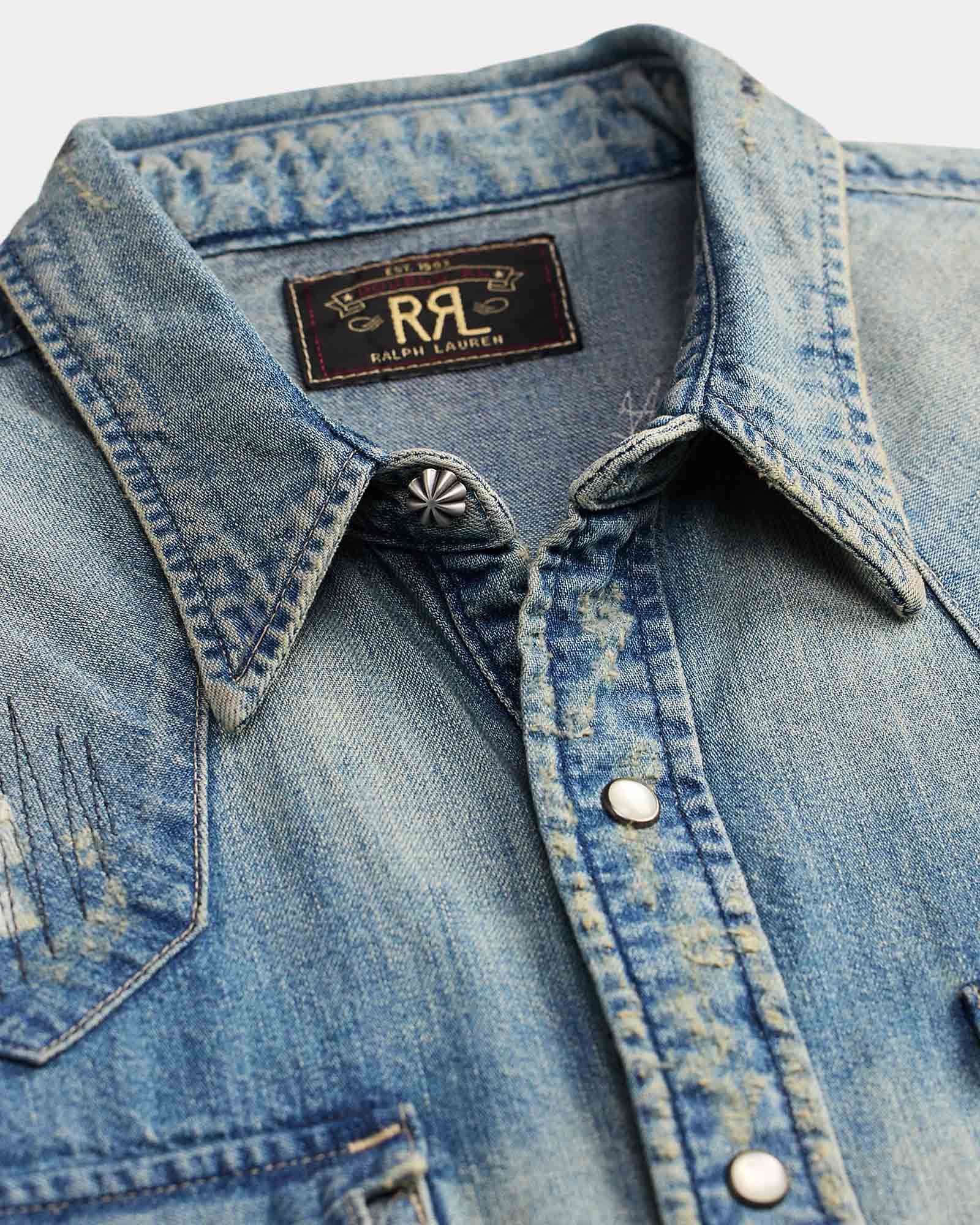 RRL SLIM FIT REPAIRED DENIM WESTERN SHIRT – Lawrence Covell