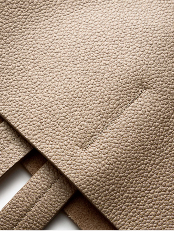 Close-up of beige leather texture