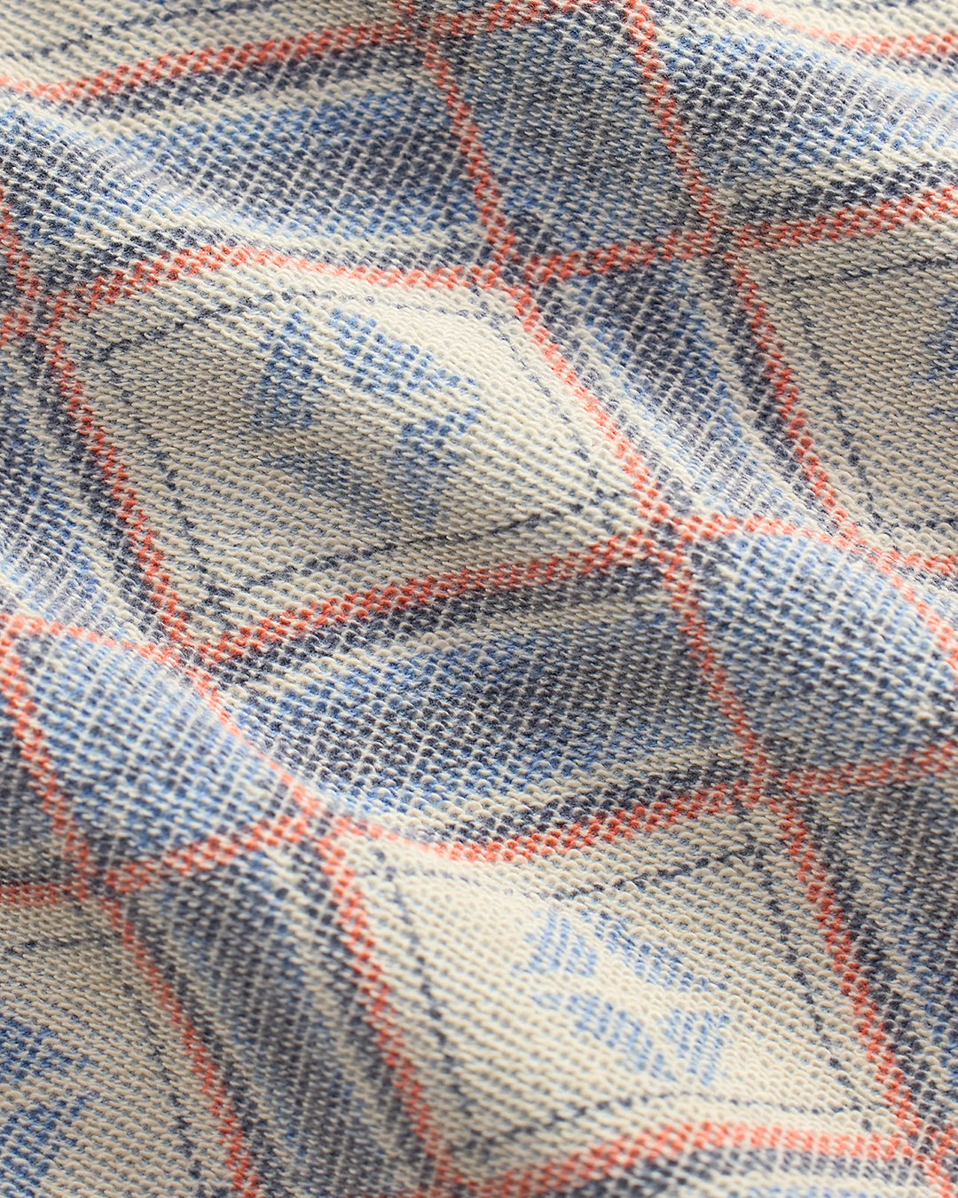 Close-up of blue and red checkered fabric texture