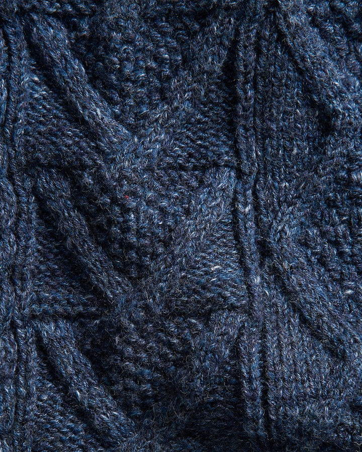 Close-up of dark blue textured fabric