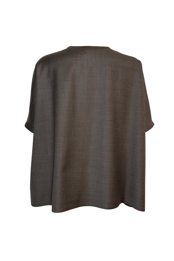 Dark gray poncho on a white background
