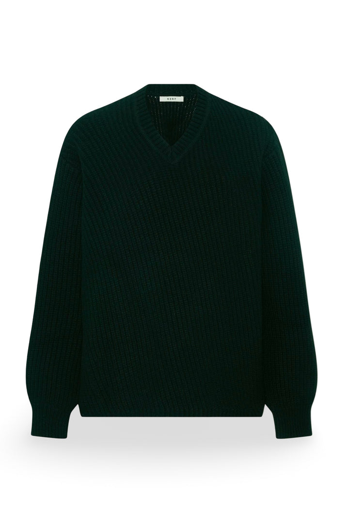 Dark green sweater on a white background