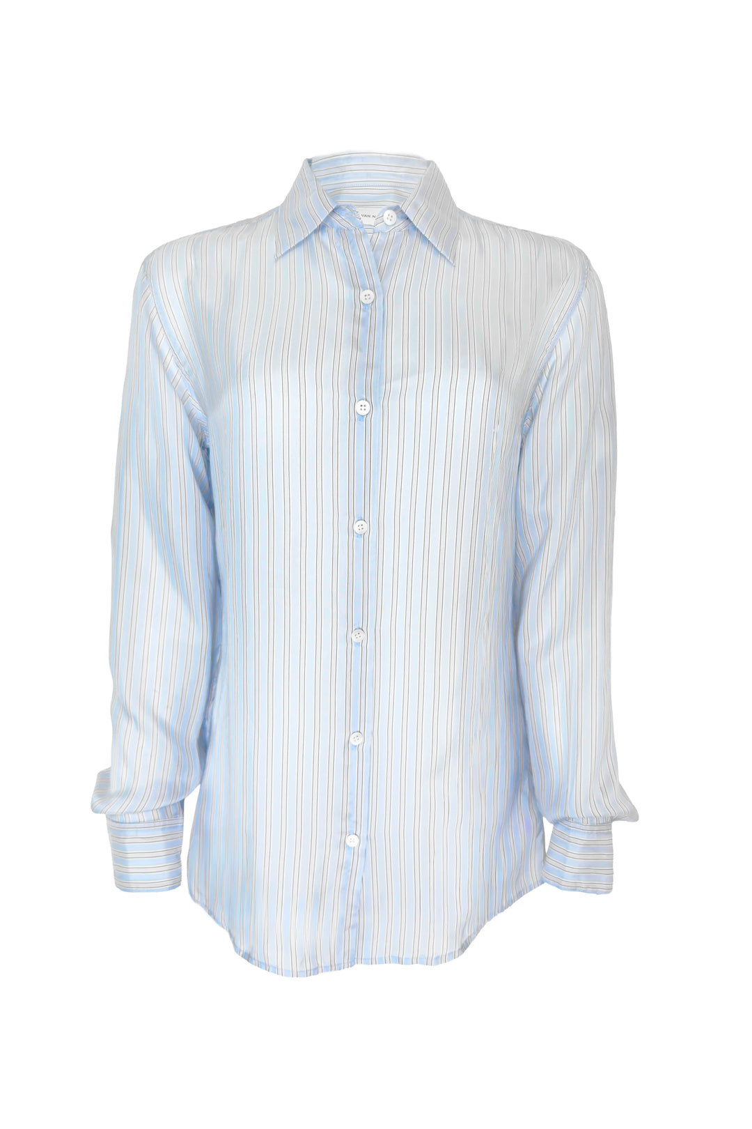 Light blue striped shirt on a white background