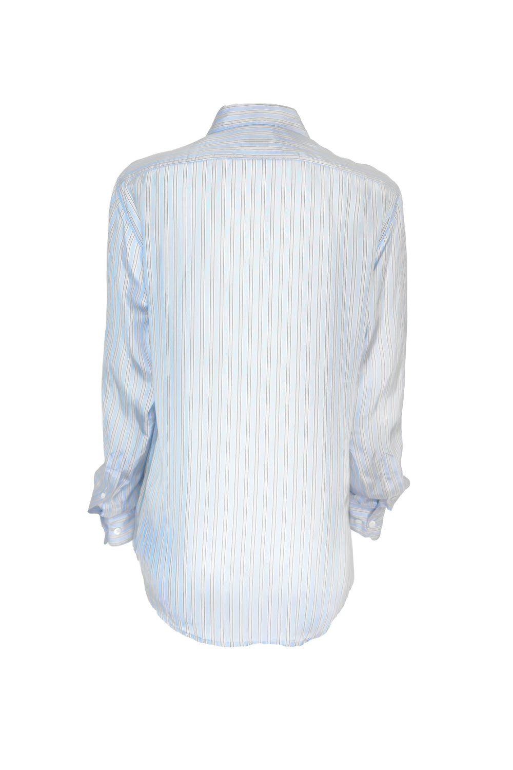Light blue striped shirt on a white background