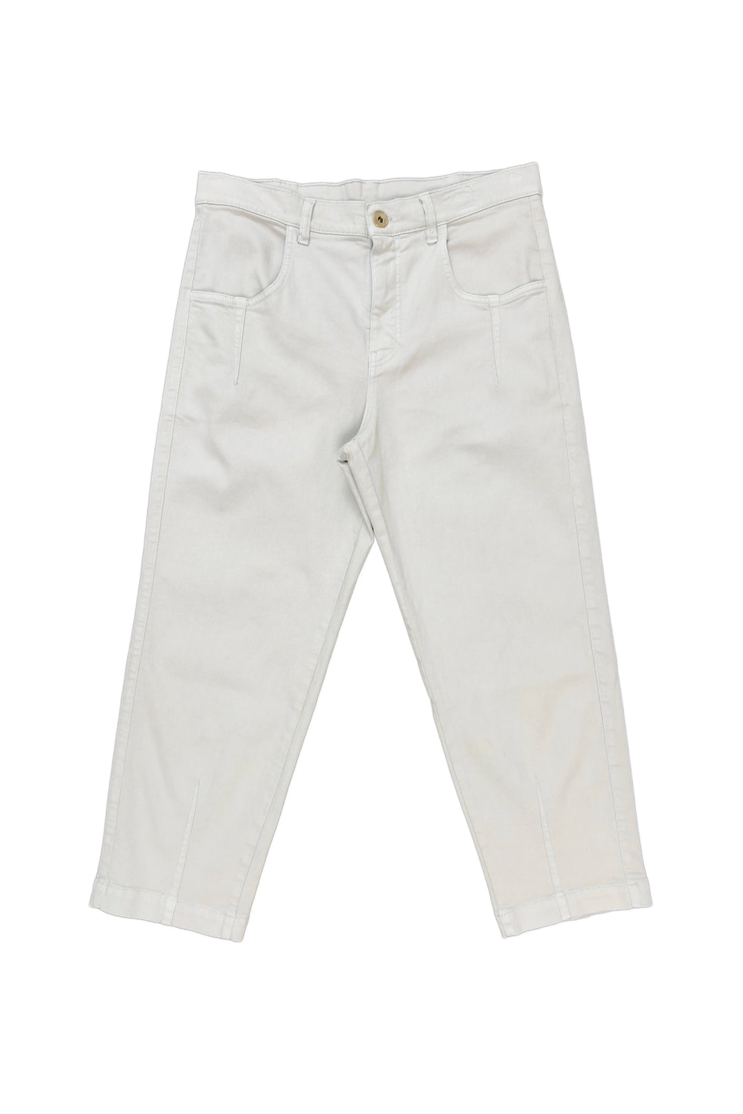 White jeans on a white background