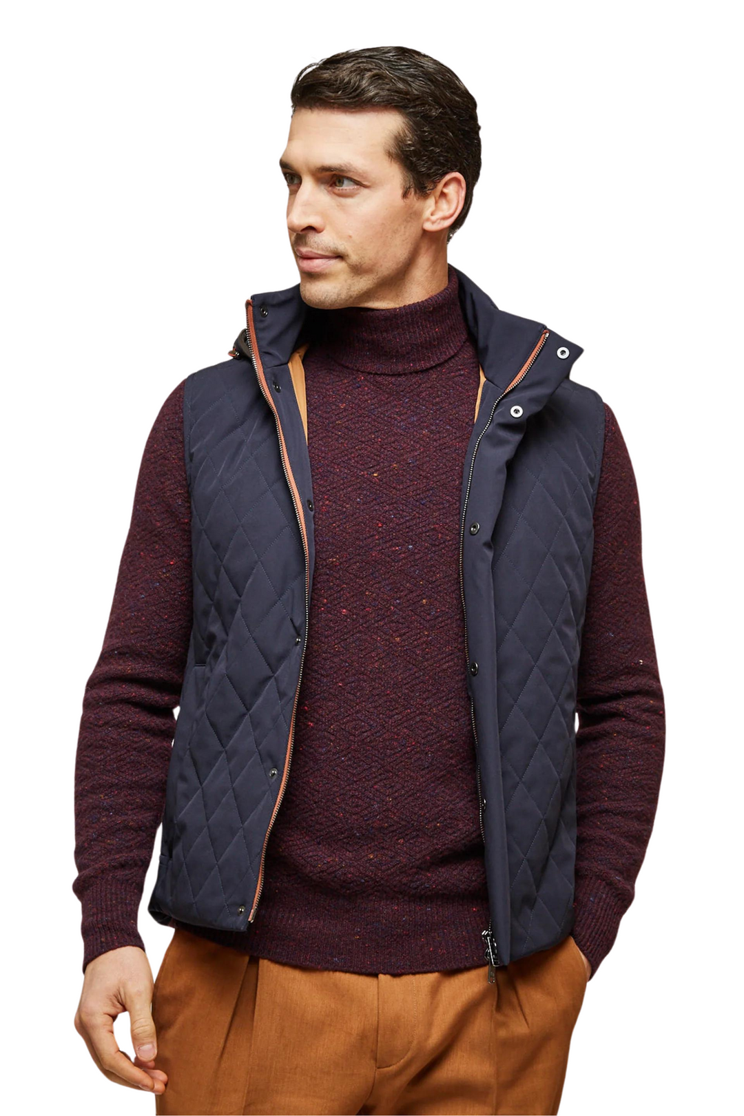 Luciano Barbera Navy Quilted Vest