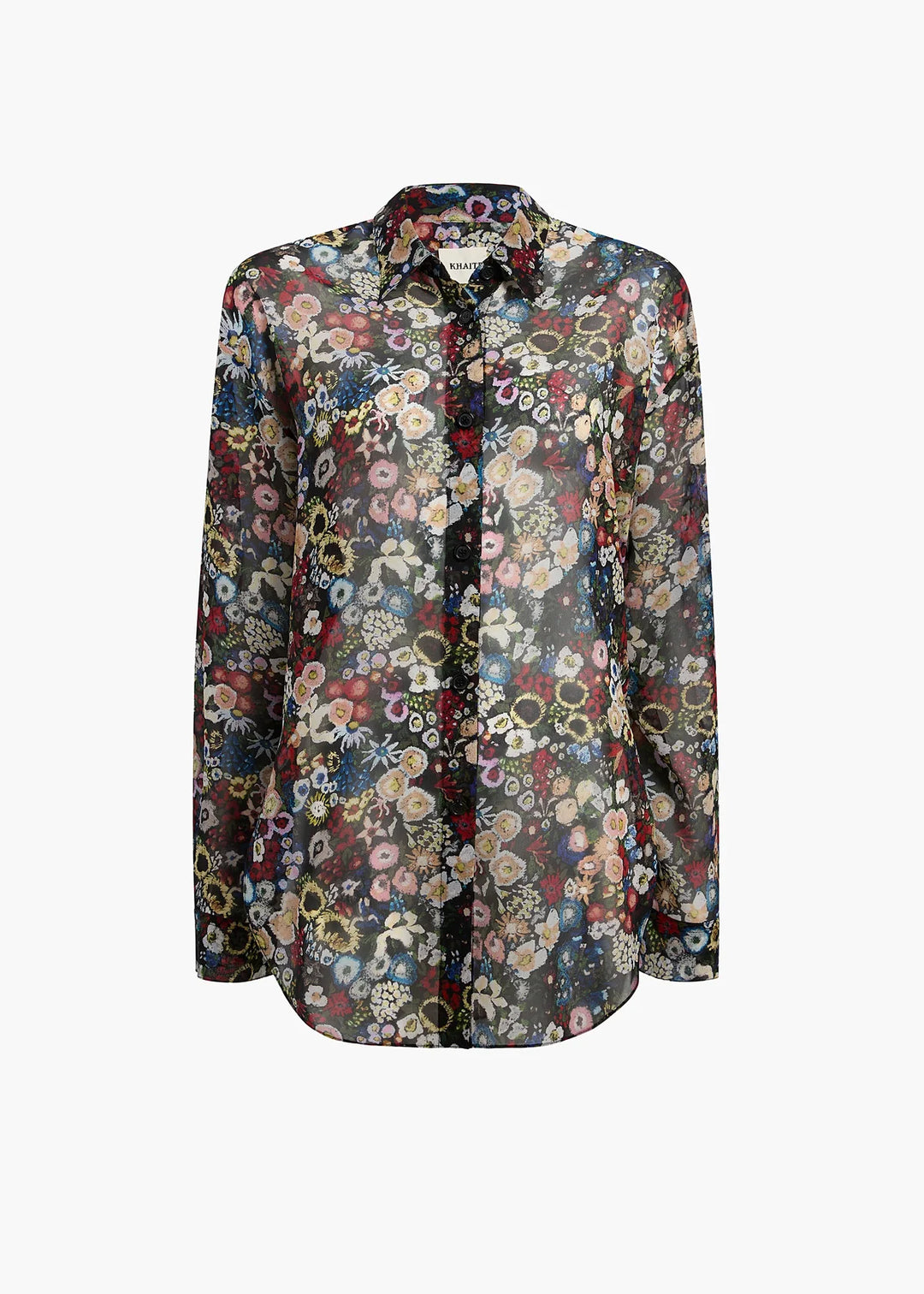 Floral patterned shirt on a white background
