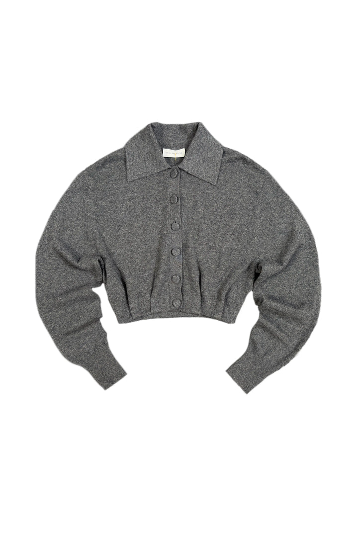 Gray cardigan on a white background