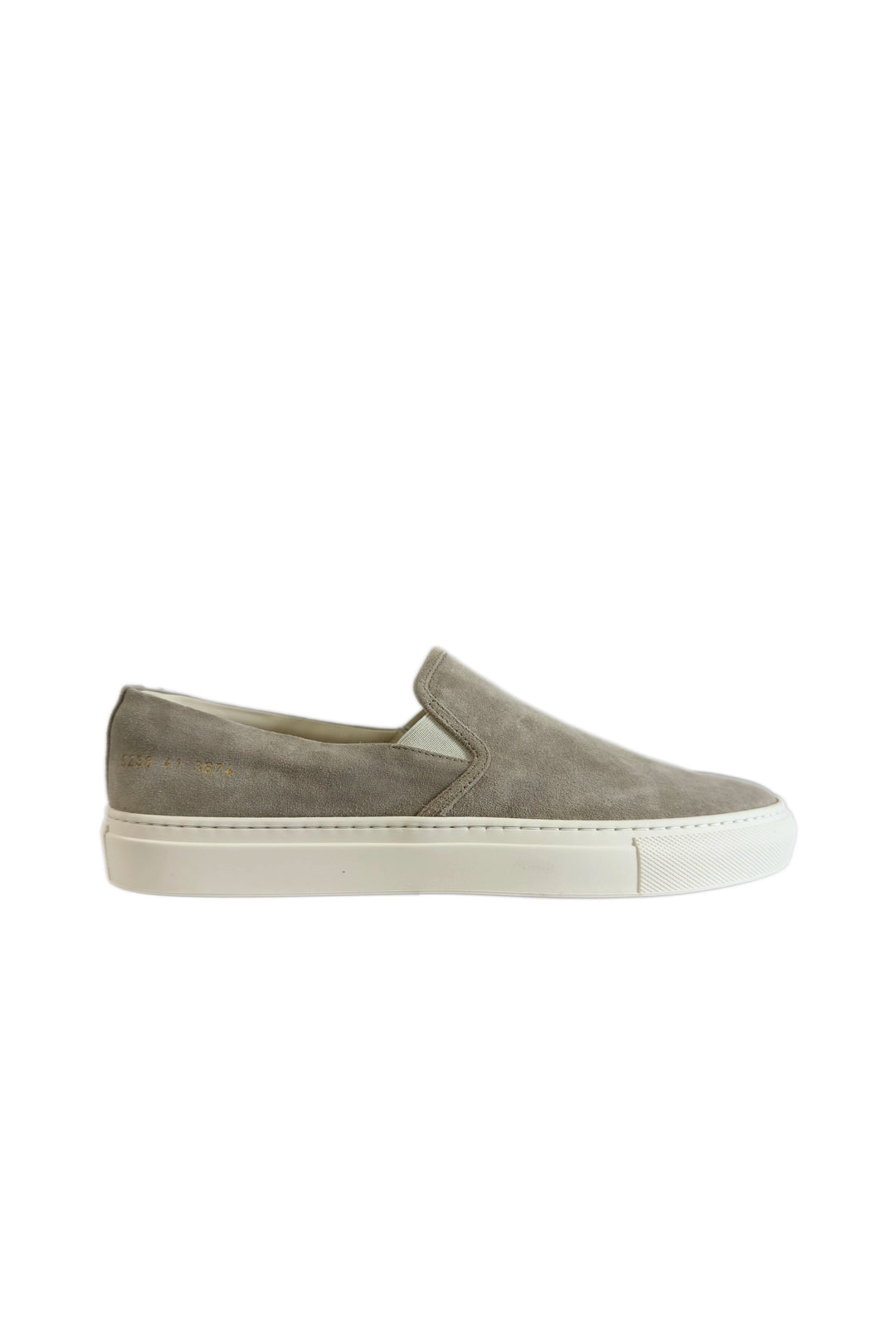Gray slip-on sneaker on a white background