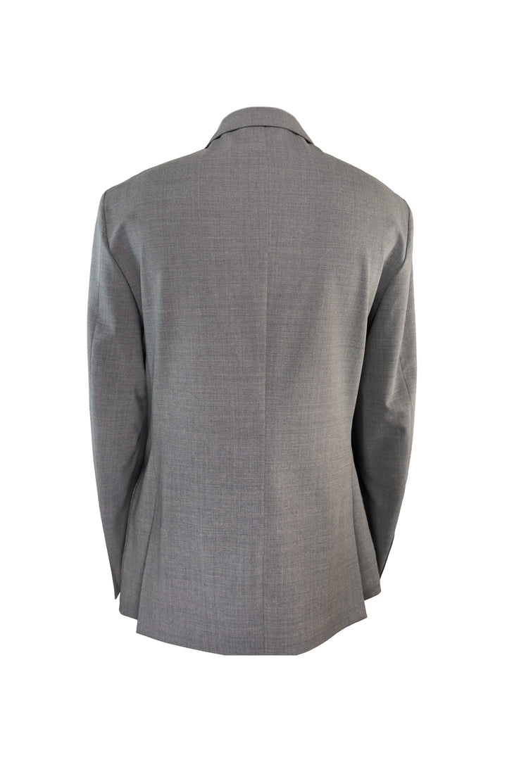 Gray suit jacket on a white background