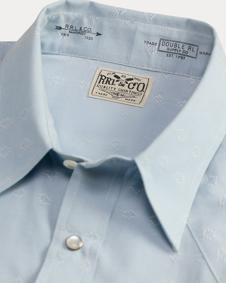 Light blue dress shirt with RRL & Co. label on collar