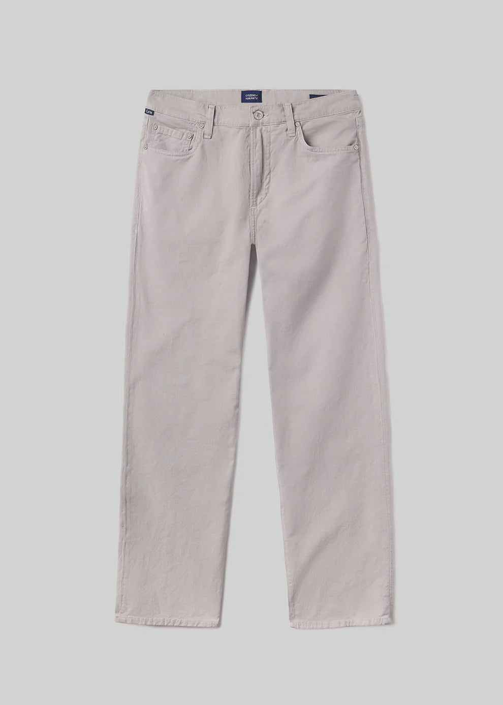 Light gray jeans on a white background