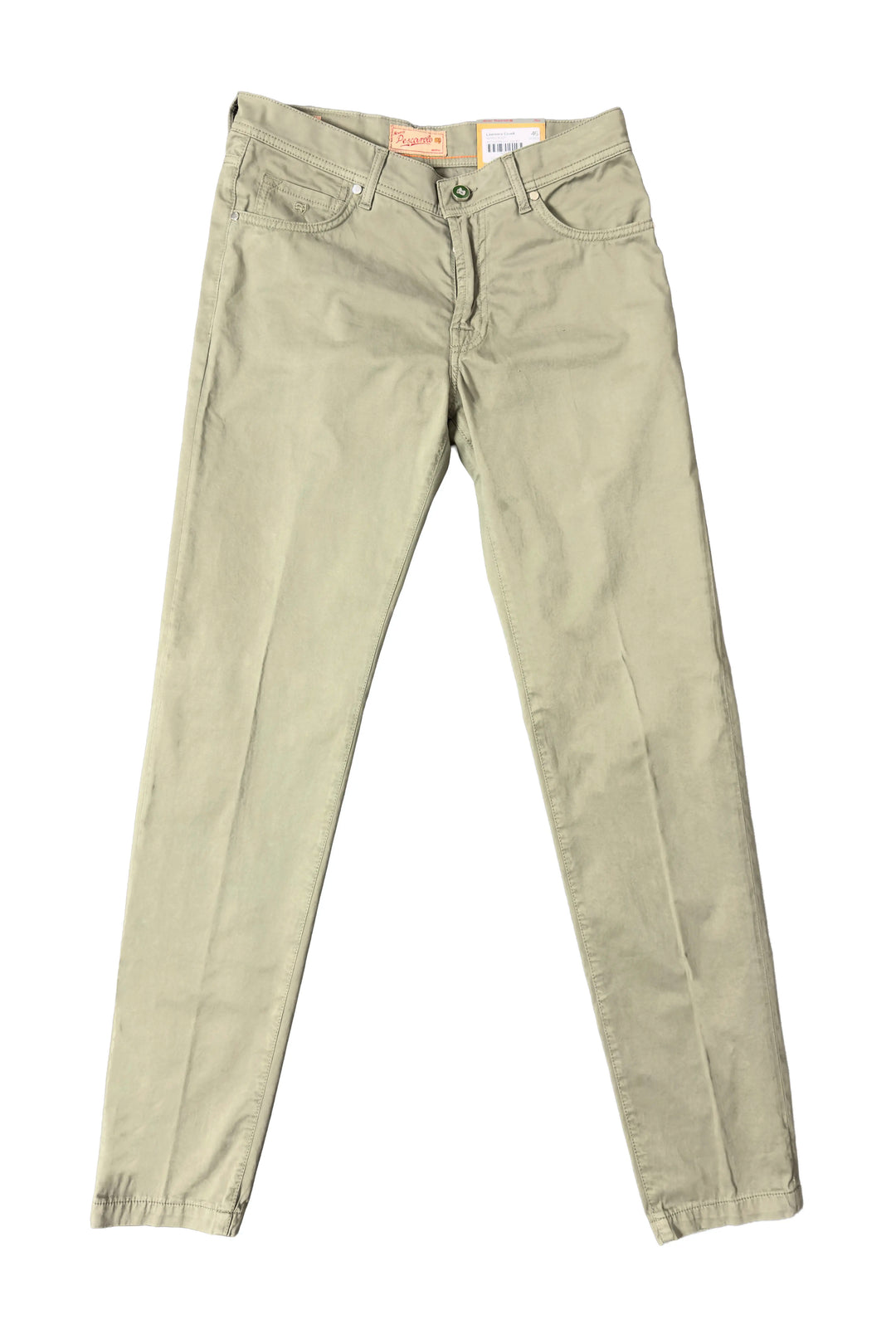 Light green pants on a white background