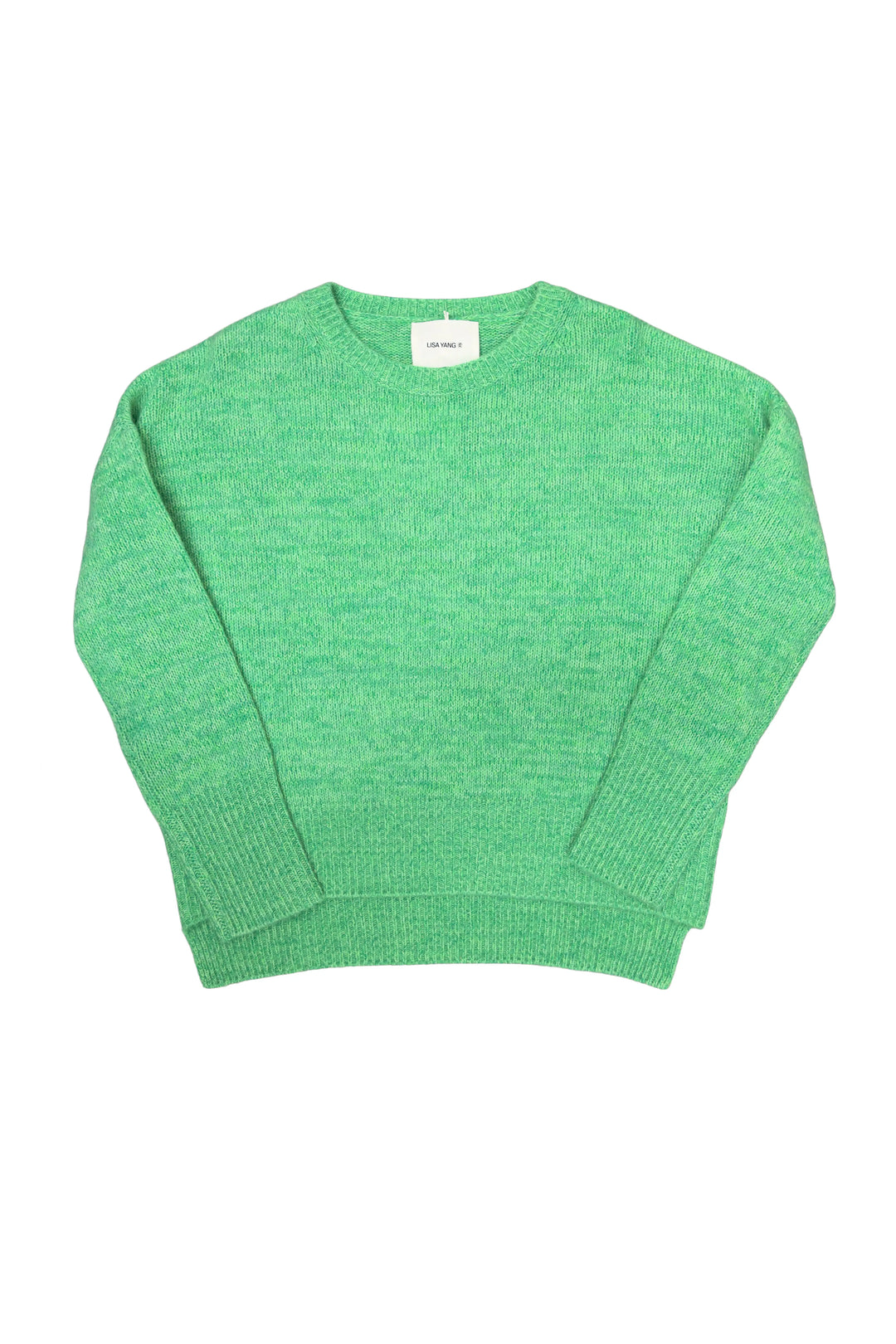 Green sweater on a white background