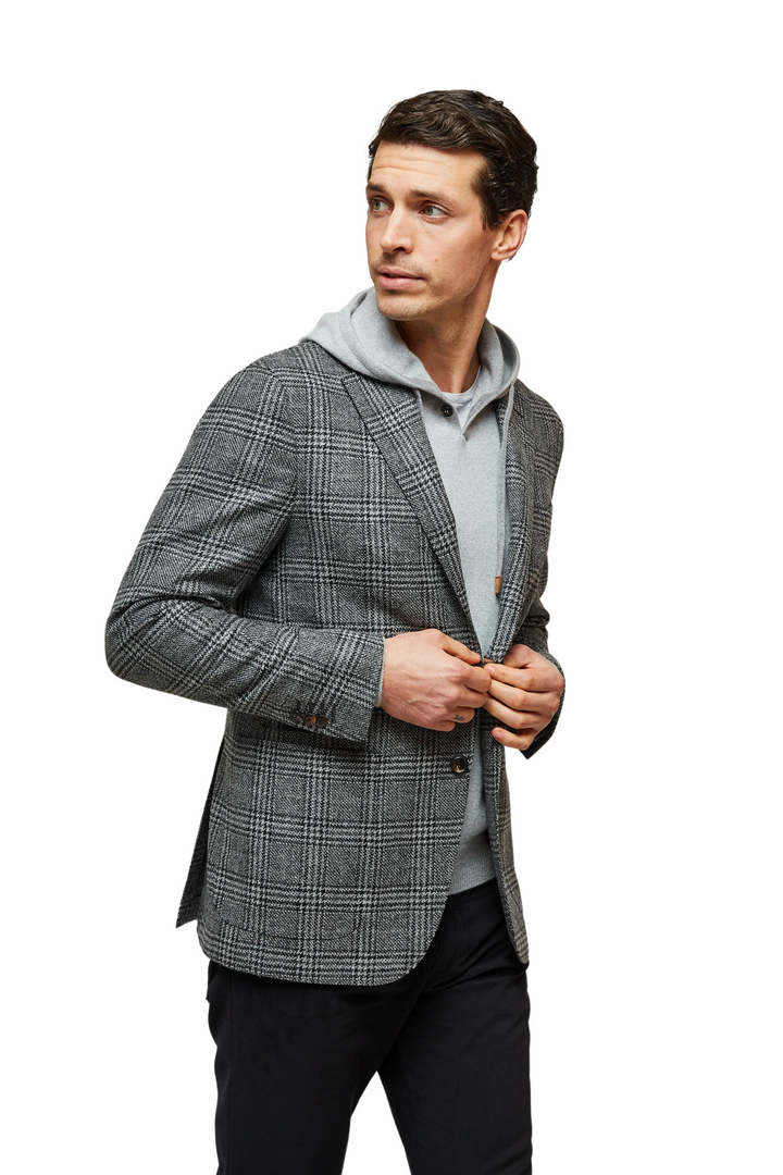 Luciano Barbera Grey Plaid Jacket