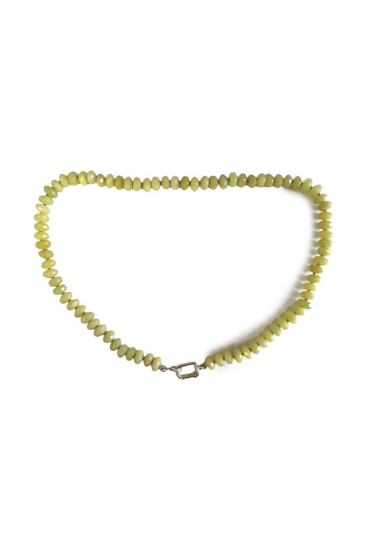 Necklace with small beads on a white background