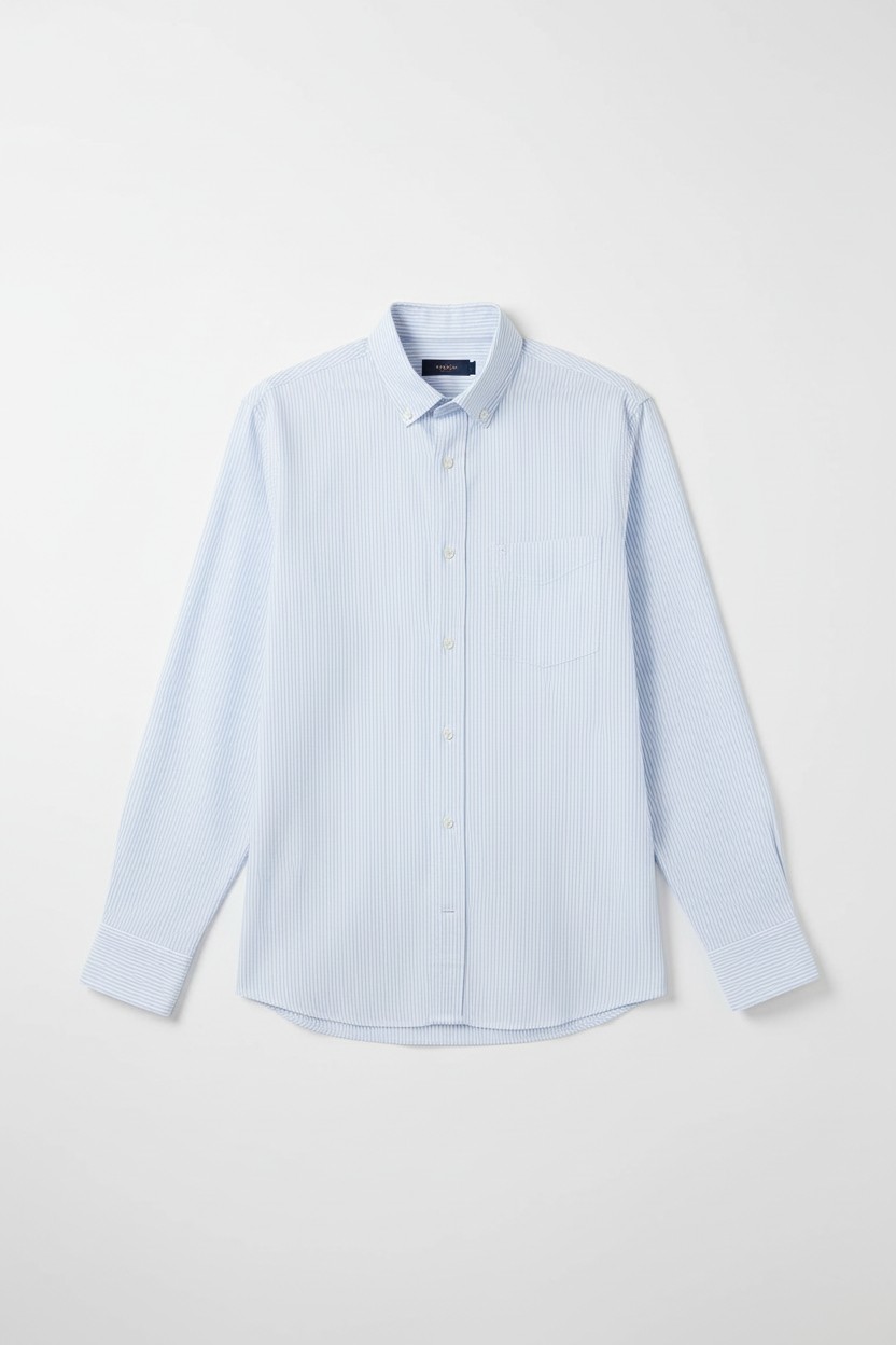 Light blue dress shirt on a white background