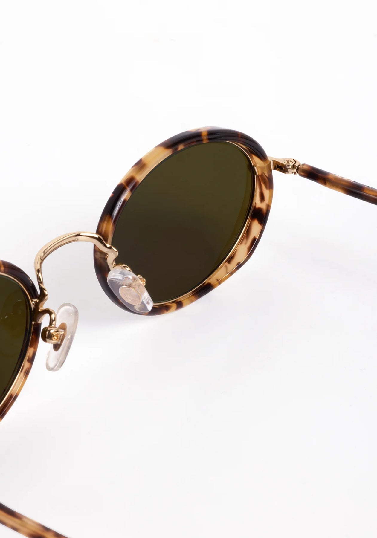 KREWE Kate Oval Tortoiseshell Frame KREWE Round Sunglasses with Tortoiseshell Gray and Gold Accents main image 3