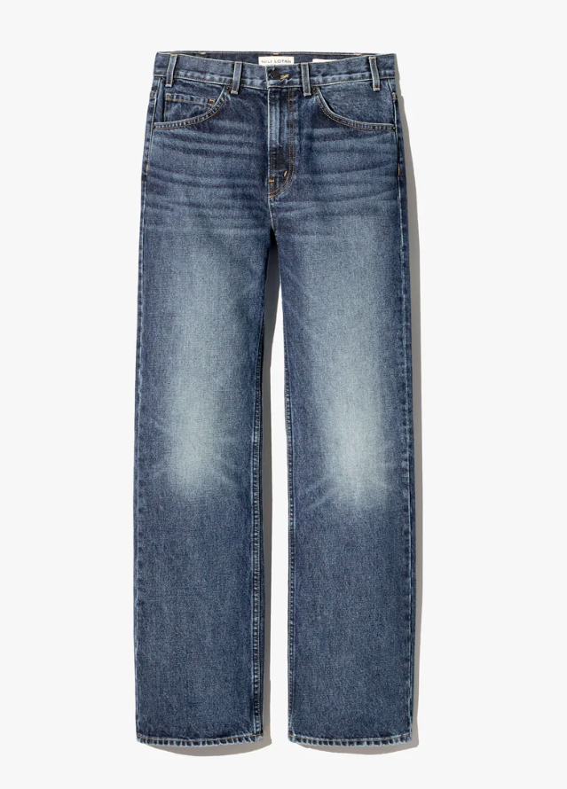 Blue jeans on a white background
