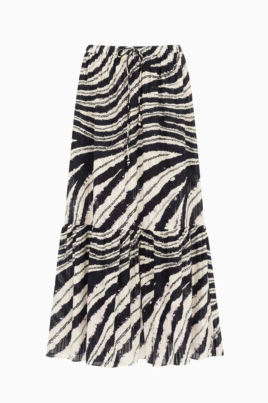 Zebra patterned skirt on a white background