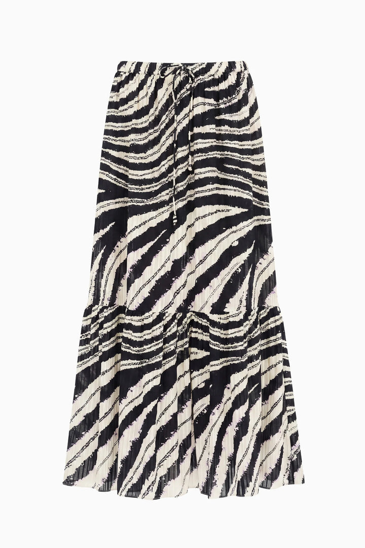 Zebra patterned skirt on a white background