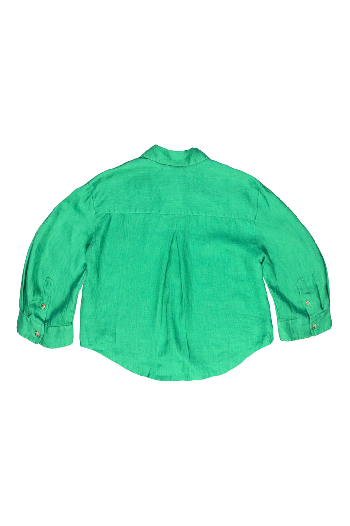 Green shirt on a white background