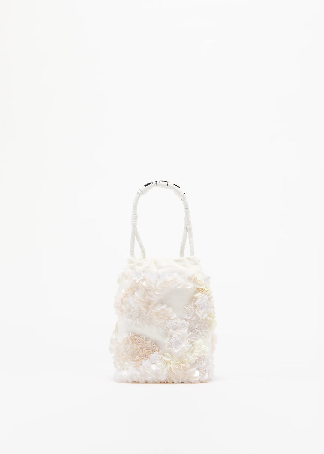Small handbag with a textured pattern on a white background