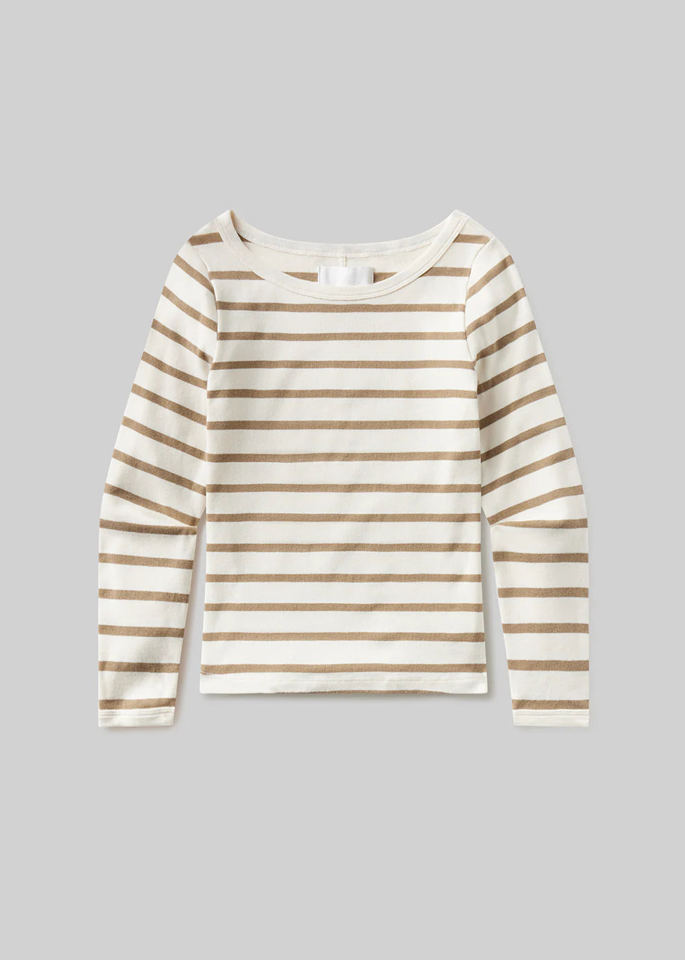 Striped long-sleeve shirt on a gray background
