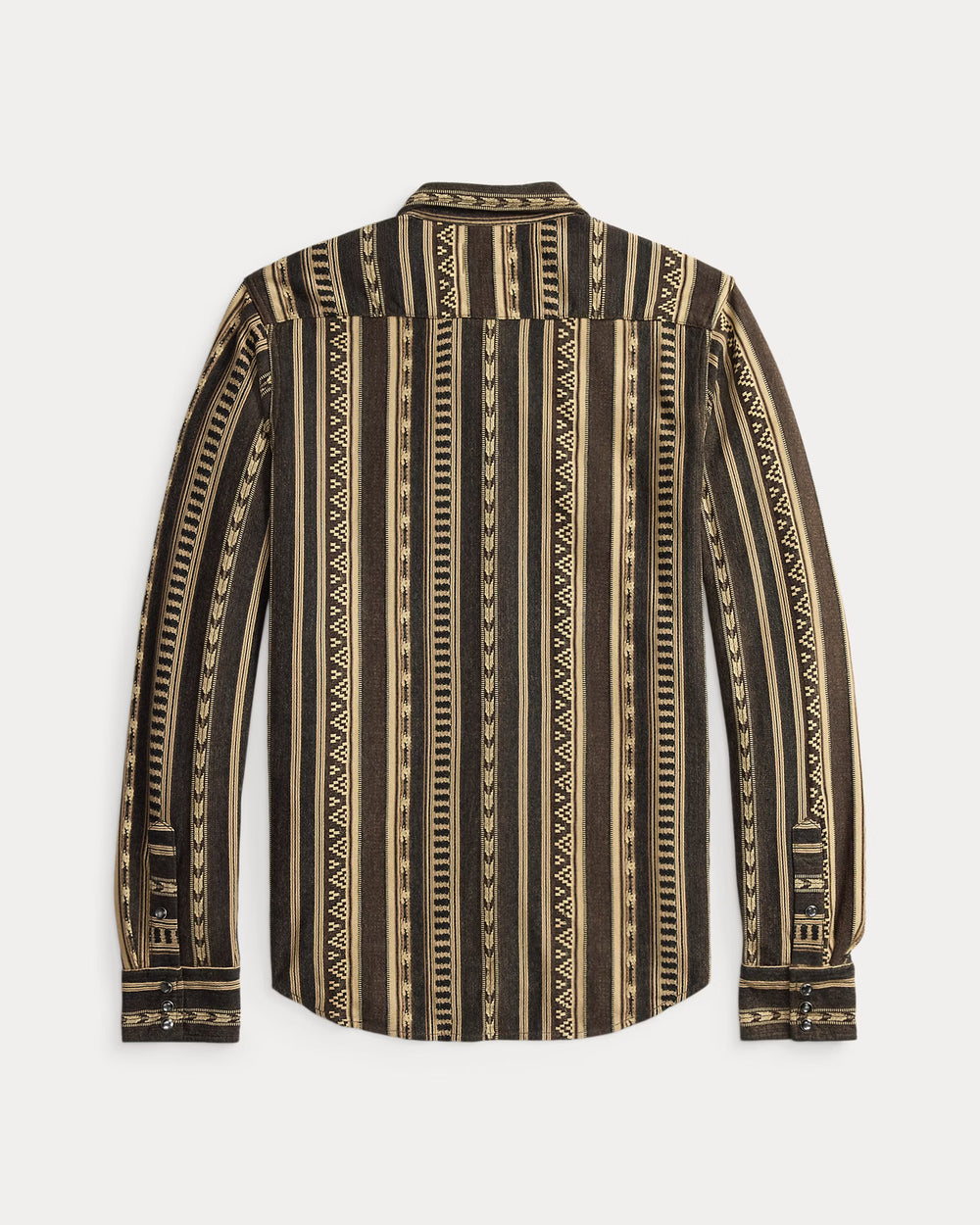 Striped shirt with a geometric pattern on a white background