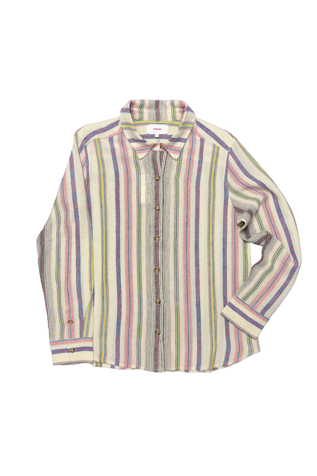 Striped shirt with long sleeves on a white background