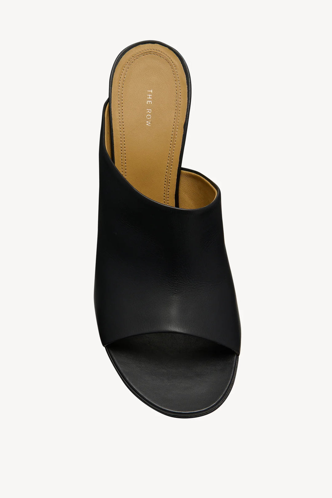 Black sandal with open toe on a white background