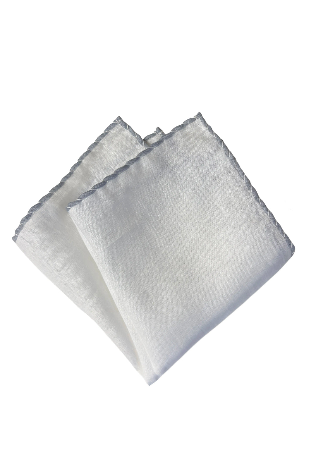Two gray pocket squares on a white background