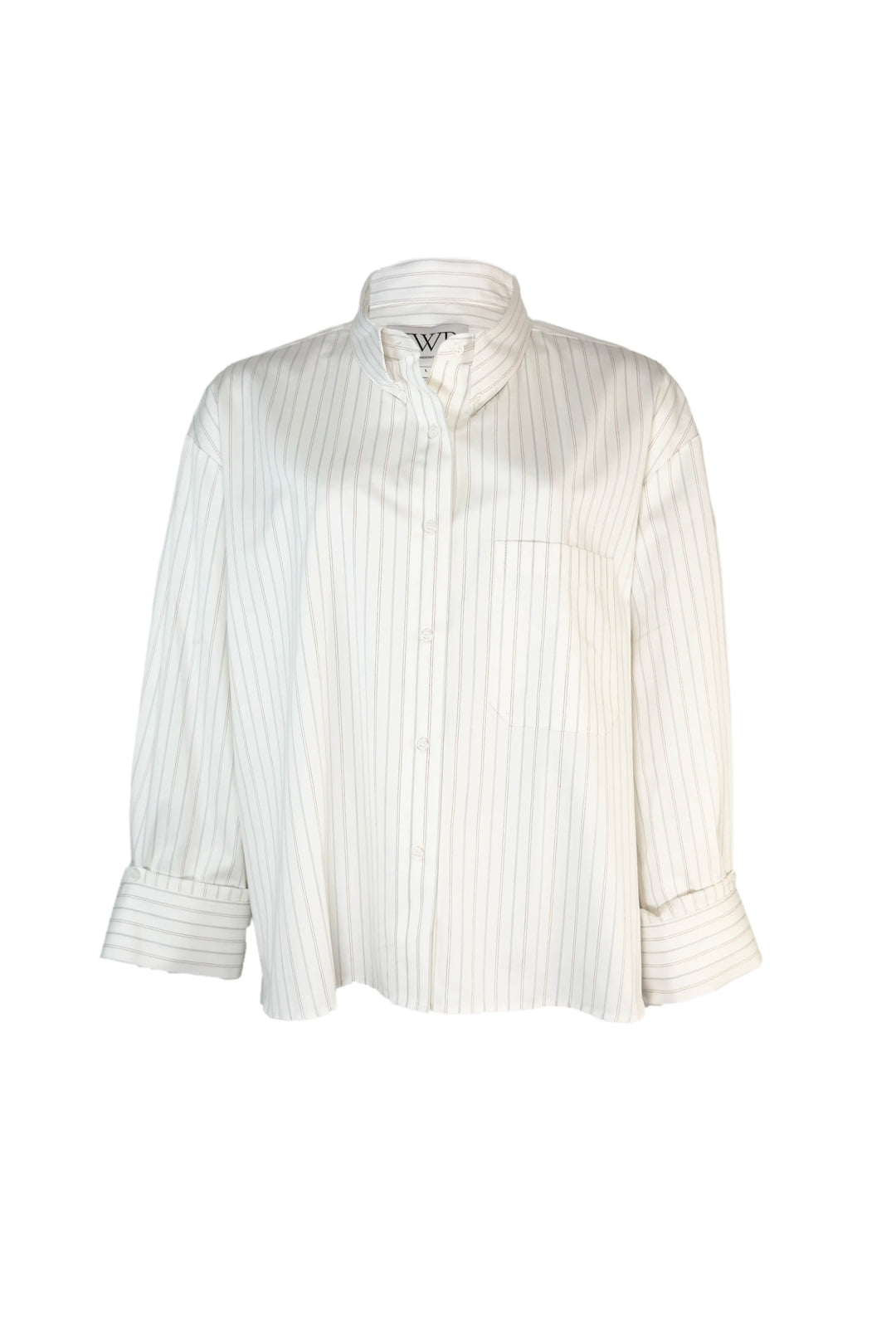 White striped shirt on a white background